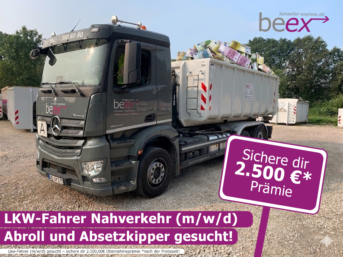 u hast den Führerschein C/CE und suchst einen sicheren Job ohne Schichtstress? Dann steig bei uns ein!